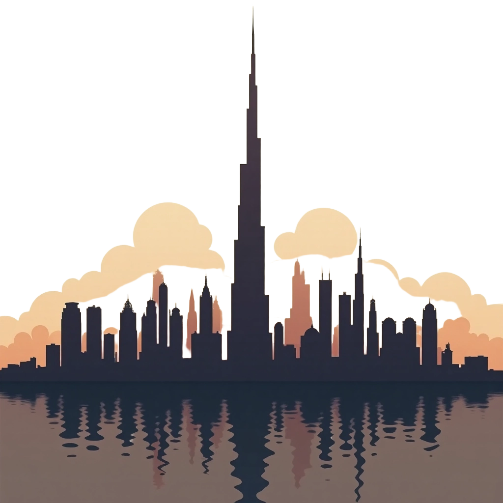 Dubai Skyline Silhouette